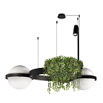 Подвесной светильник с 2-мя шарообразными плафонами и цилиндрическим спотом Light of Еyes варинант исполнения - 4 | Loft Concept в Саратове