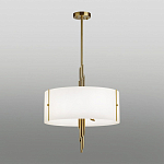 Люстра на штанге с белым круглым плафоном на бронзовом основании с вертикальным декором из металлических трубок Sohne варинант исполнения - 2 | Loft Concept в Саратове