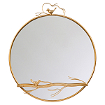 Зеркало настенное в раме золотого цвета с декором птица на ветке Mirror Portal варинант исполнения - 1 | Loft Concept в Саратове