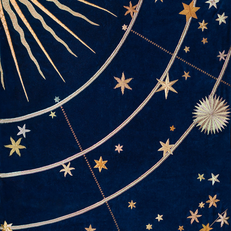 Обои с вышивкой ручной работы Cosmos Original colourway on velvet Обои с вышивкой ручной работы Cosmos Original colourway on velvet в Саратове | Loft Concept