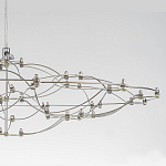 Люстра подвесная с тонкой металлической конструкцией цвета хром Quasar варинант исполнения - 3 | Loft Concept в Саратове