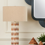 Настольная лампа с узором вдоль колоннообразного основания Brick Surface варинант исполнения - 4 | Loft Concept в Саратове
