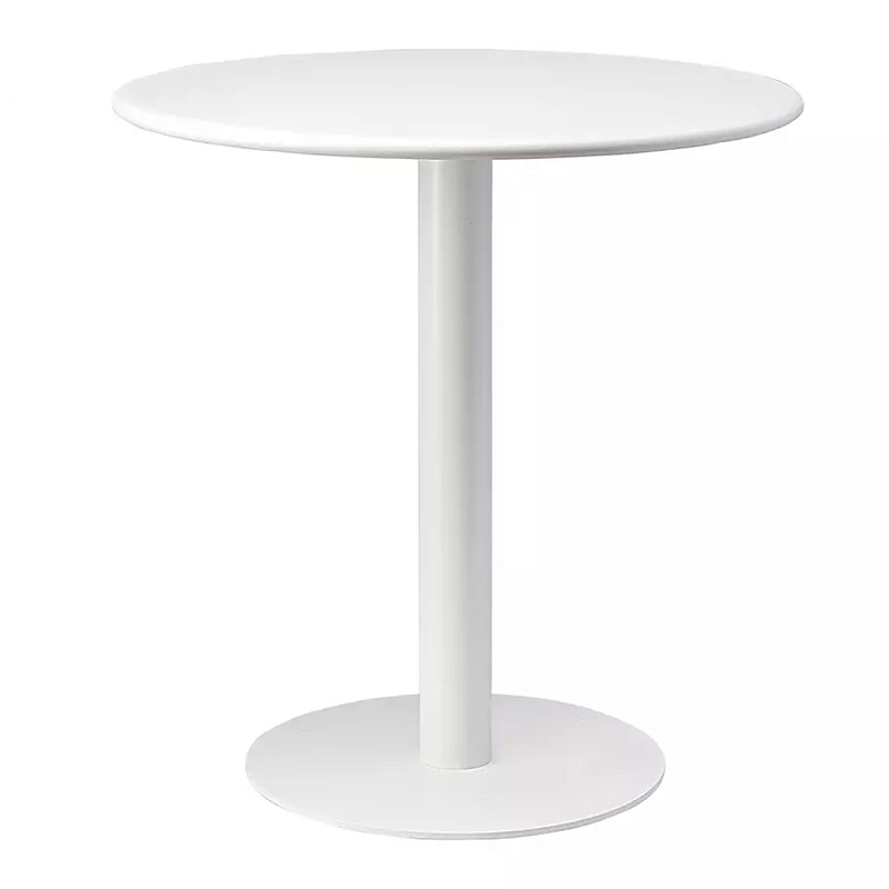 Обеденный стол белый с круглой столешницей White Laconic Table Белый в Саратове | Loft Concept 