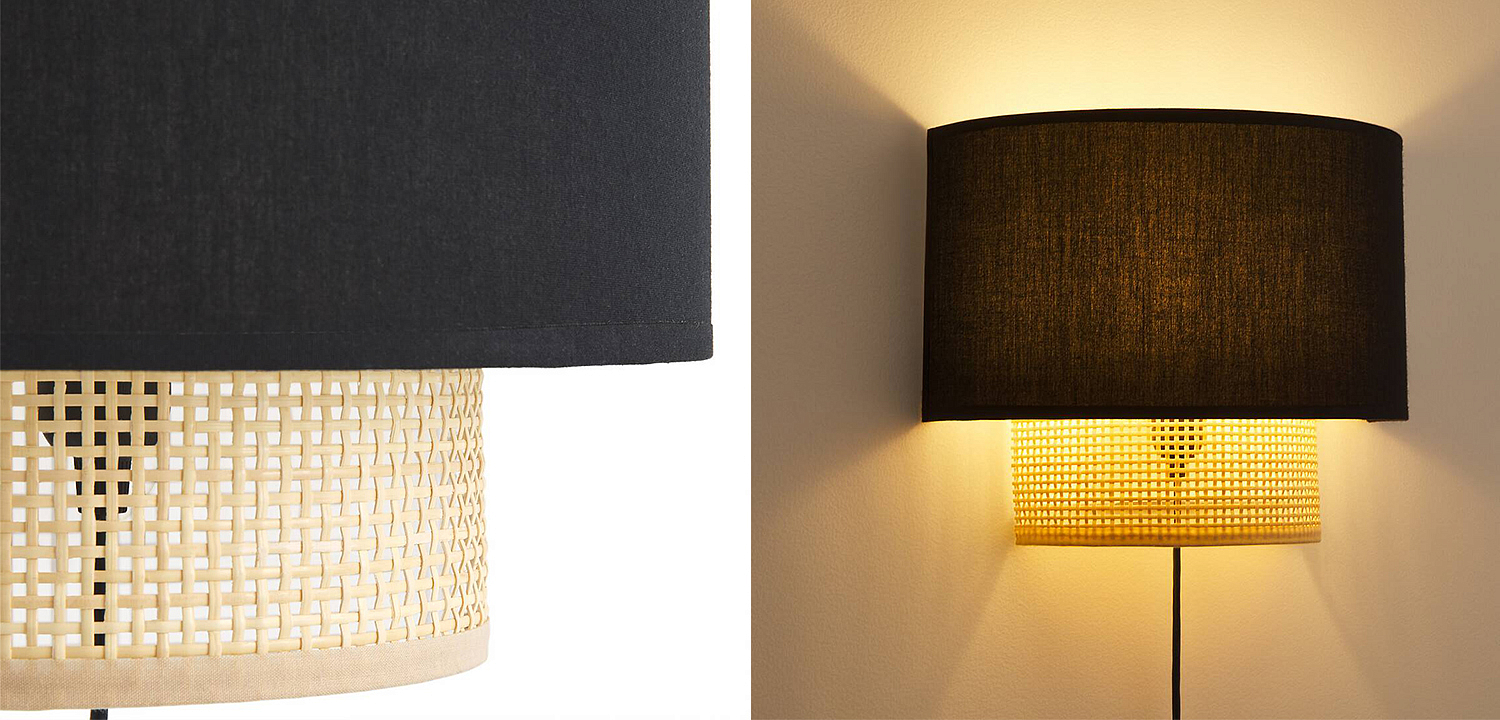 Бра Ottar Wicker Black lampshade Бра Ottar Wicker Black lampshade - Loft-Concept в Саратове