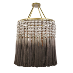 Люстра плетеная с кисточками на золотистом каркасе Boho Tassel Chandelier варинант исполнения - 2 | Loft Concept в Саратове