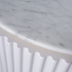 Тумба под телевизор белая овальная с мраморной столешницей Thoroughbass варинант исполнения - 3 | Loft Concept в Саратове