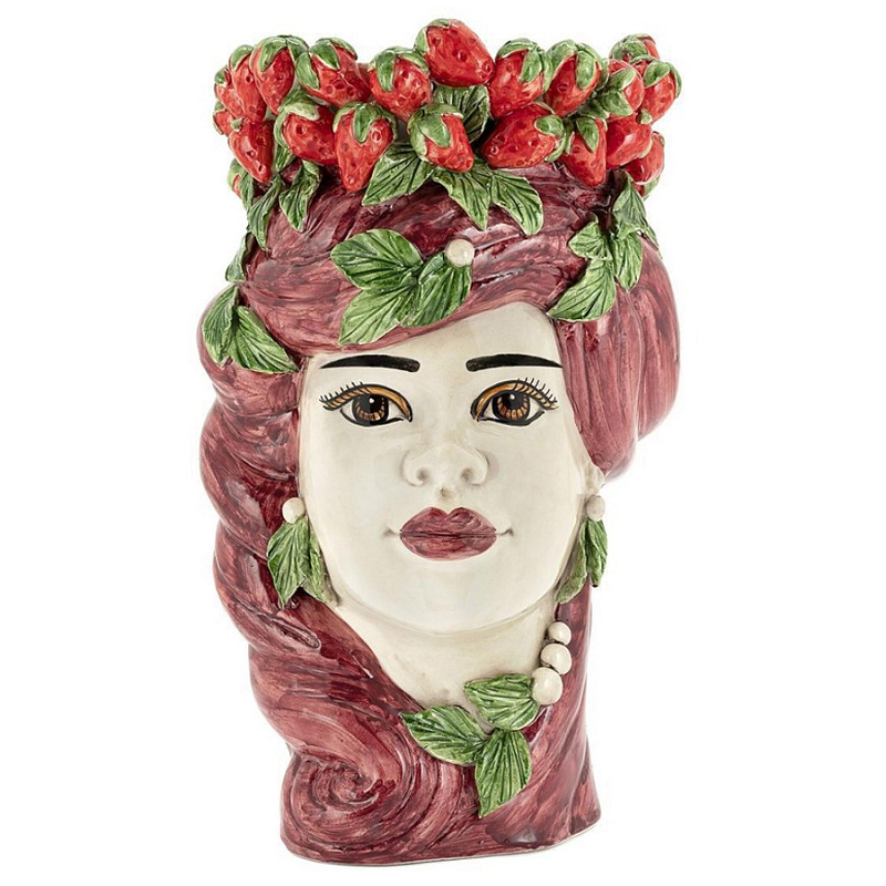 Ваза Vase Strawberries Head Lady Bordeaux Белый Красный Зеленый Бургундский красный Ваза Vase Strawberries Head Lady Bordeaux Белый Красный Зеленый Бургундский красный в Саратове | Loft Concept