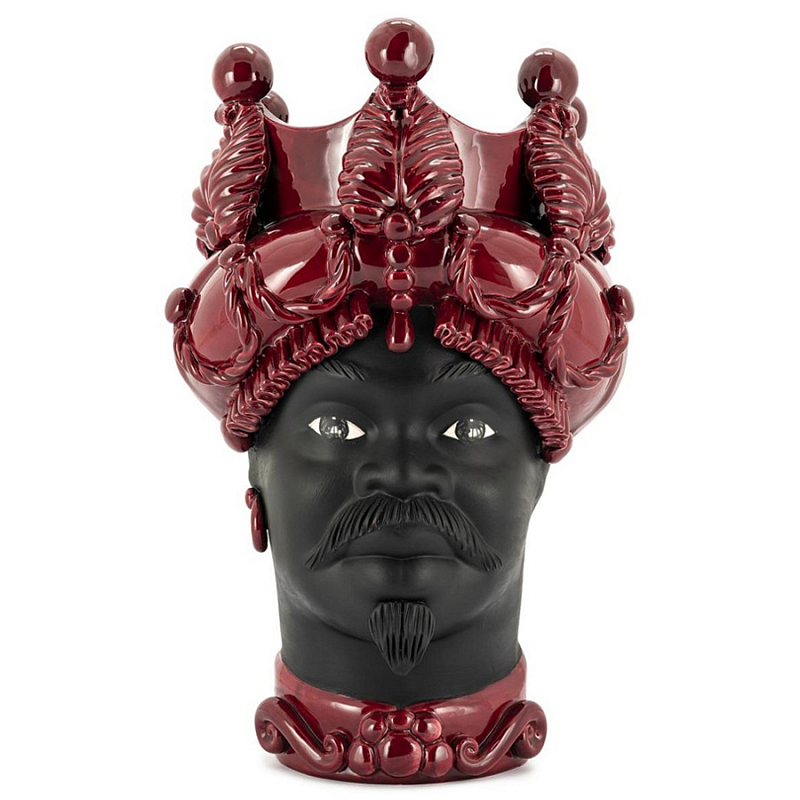 Ваза Vase Moro Man Baroque Burgundy Черный Бургундский красный в Саратове | Loft Concept 
