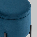 Синий пуф на черных ножках SANJAY варинант исполнения - 4 | Loft Concept в Саратове