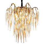 Люстра со стеклянными подвесками янтарного цвета Ambre Glass Chandelier 70 варинант исполнения - 1 | Loft Concept в Саратове
