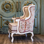 Кресло из массива бука бежевое с растительным орнаментом Raffael Beige Floral Armchair варинант исполнения - 9 | Loft Concept в Саратове