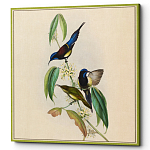 Постер на холсте с изображением птиц и цветов Blooming Birds Poster варинант исполнения - 4 | Loft Concept в Саратове