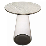 Кофейный столик с прозрачным основанием и столешницей с мраморным узором Transparent Base варинант исполнения - 1 | Loft Concept в Саратове