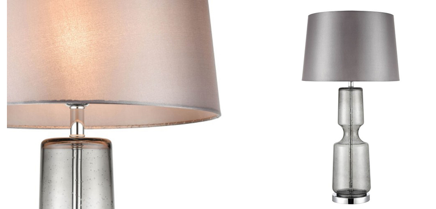 Настольная лампа Серое Стекло Antero Chrome Table Lamp Настольная лампа Серое Стекло Antero Chrome Table Lamp - Loft-Concept в Саратове