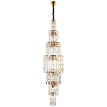 Большая многоярусная люстра с хрустальными подвесками Crystal Art Multi-tiered Gold Chandelier варинант исполнения - 3 | Loft Concept в Саратове