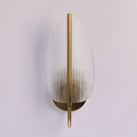 Бра с изогнутым рельефным плафоном Textured Glass варинант исполнения - 3 | Loft Concept в Саратове