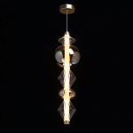 Подвесной светильник с вертикальной композицией из прозрачных и янтарных стеклянных шаров и ромбов Gabriel Scott Luna варинант исполнения - 13 | Loft Concept в Саратове