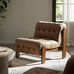 Кресло с деревянным каркасом и обивкой из кожи Medieval Furniture варинант исполнения - 2 | Loft Concept в Саратове