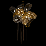 Люстра подвесная со стеклянными плафонами из дымчатого и золотистого с шестью вертикальными подвесками Gilded Mirage  варинант исполнения - 4 | Loft Concept в Саратове