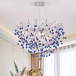 Люстра с синими стеклянными подвесками в форме капель FAIRYTREE Light варинант исполнения - 2 | Loft Concept в Саратове