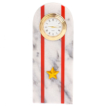 Часы погон МВД подарочные настольные из натурального камня Мрамор Military Clock варинант исполнения - 4 | Loft Concept в Саратове