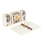Настольный письменный набор из мрамора и креноида с гербом России Marble Accessory варинант исполнения - 2 | Loft Concept в Саратове