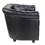 Диван кожаный двухместный на 4-х деревянных ножках из массива березы Logan Leather Seating black варинант исполнения - 2 | Loft Concept в Саратове