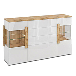 Комод с белым глянцевым фасадом с 2-мя дверцами и ящиками Grace of Furniture  варинант исполнения - 1 | Loft Concept в Саратове