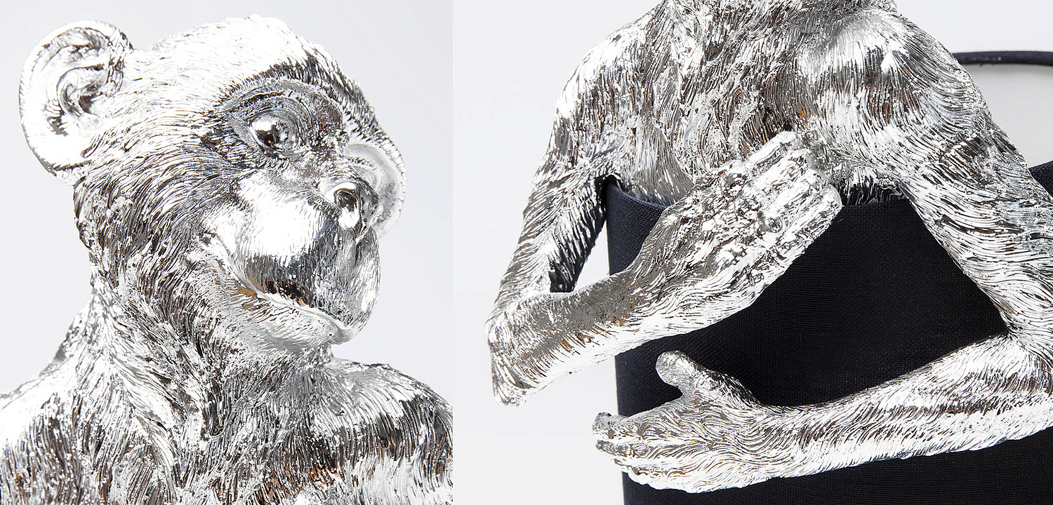 Настольная лампа Silver Monkey Hugging Lampshade Настольная лампа Silver Monkey Hugging Lampshade - Loft-Concept в Саратове