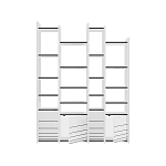 Стеллаж прямой ассиметричный с полками и 4-мя дверцами ARYA BOOKCASE WHITE варинант исполнения - 1 | Loft Concept в Саратове