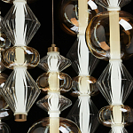 Люстра с плафонами из прозрачного и янтарного стекла в виде шаров и ромбов Gabriel Scott Luna варинант исполнения - 5 | Loft Concept в Саратове