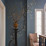 Обои ручная роспись Nara Original colourway on Summer Sky slub silk варинант исполнения - 1 | Loft Concept в Саратове