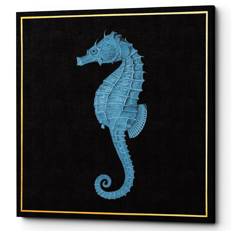 Постер Blue Sea Horse Poster Черный Морская синь Постер Blue Sea Horse Poster Черный Морская синь в Саратове | Loft Concept