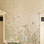 Обои ручная роспись Temple Newsam White Gold gilded silk варинант исполнения - 3 | Loft Concept в Саратове