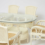 Комплект обеденный из ротанга Eloise grand white варинант исполнения - 2 | Loft Concept в Саратове