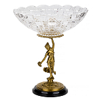 Чаша стеклянная прозрачная на бронзовой подставке с фигуркой девушки Eden Garden варинант исполнения - 1 | Loft Concept в Саратове