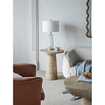 Столик приставной с круглой столешницей Textured Cream Table варинант исполнения - 6 | Loft Concept в Саратове