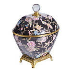 Шкатулка черного цвета с цветочной росписью Eden Garden варинант исполнения - 4 | Loft Concept в Саратове