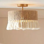 Люстра круглая плетеная с кисточками Solar Glow варинант исполнения - 5 | Loft Concept в Саратове