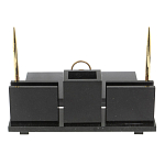 Настольный письменный набор из камня лемезит с гербом России Royal Accessory варинант исполнения - 3 | Loft Concept в Саратове