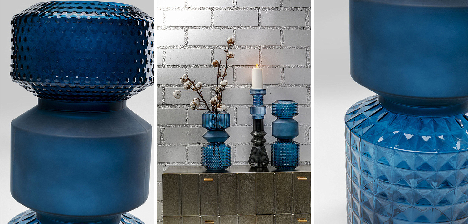 Ваза Geometric Blue Glass Vase 42 Ваза Geometric Blue Glass Vase 42 - Loft-Concept в Саратове