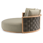 Дизайнерский уличный диван из массива дерева с плетеной спинкой PALINFRASCA Sofa варинант исполнения - 12 | Loft Concept в Саратове