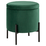 Зеленый пуф на черных ножках SANJAY варинант исполнения - 1 | Loft Concept в Саратове