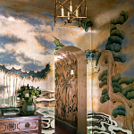 Обои ручная роспись Bamboo River Blossom Original colourway on Deep Rich Gold gilded paper with pearlescent antiquing варинант исполнения - 1 | Loft Concept в Саратове