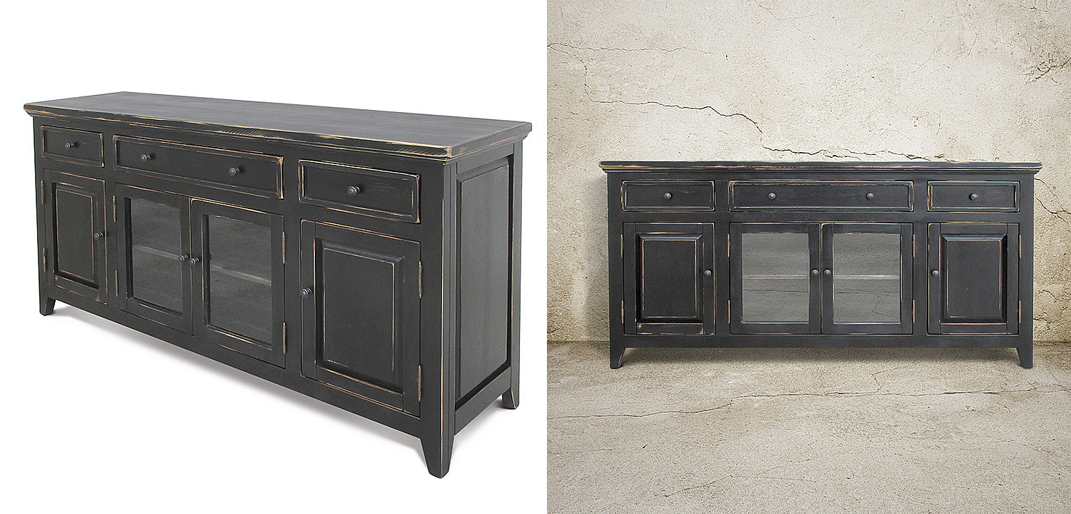 Комод длинный в стиле прованс Geronimo Provence HARMONIE Weathered Charcoal long Комод длинный в стиле прованс Geronimo Provence HARMONIE Weathered Charcoal long - Loft-Concept в Саратове