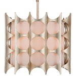 Люстра овальной формы с фактурным серебряным каркасом и тканевым абажуром Silver Honeycomb варинант исполнения - 2 | Loft Concept в Саратове