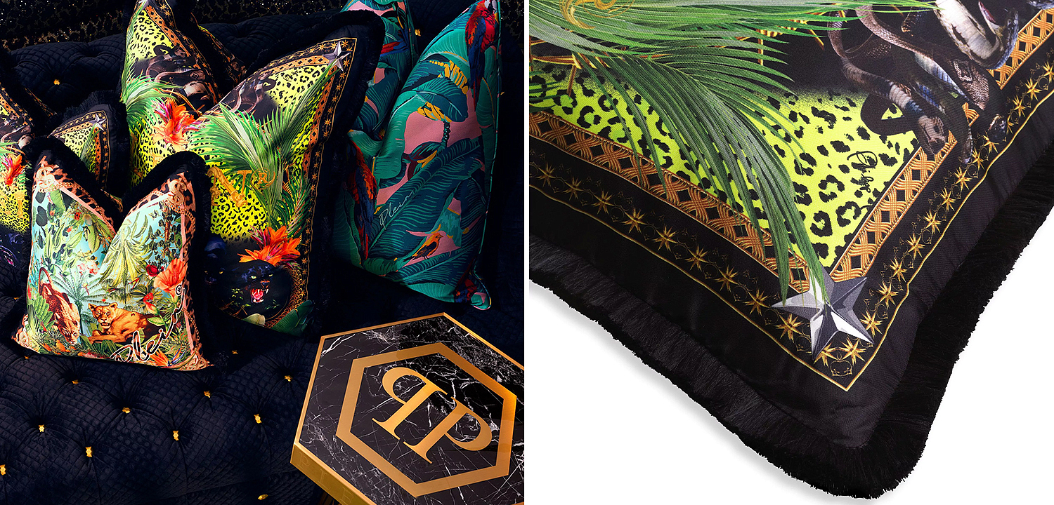 Подушка Philipp Plein Cushion Silk Jungle 50 x 50 Подушка Philipp Plein Cushion Silk Jungle 50 x 50 - Loft-Concept в Саратове
