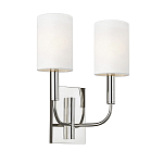 Бра с прямоугольным основанием и 2-мя белыми цилиндрическими льняными абажурами Feiss варинант исполнения - 1 | Loft Concept в Саратове