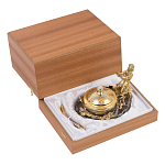 Икорница с декором "Емеля" с гравировкой на подставке из натурального камня Агат Decorative Cavair Dishes варинант исполнения - 4 | Loft Concept в Саратове