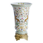 Ваза из фарфора на бронзовом основании Turquoise Blooming Garden варинант исполнения - 2 | Loft Concept в Саратове